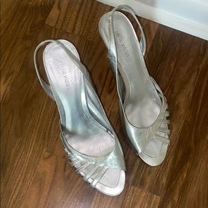 Nine West silver sling backs size 10